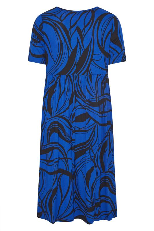 LIMITED COLLECTION Curve Cobalt Blue Swirl Print Midaxi Smock Dress_Y.jpg
