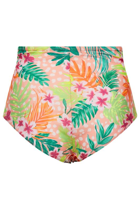 YOURS Curve Pink Tropical Print Bikini Briefs  5