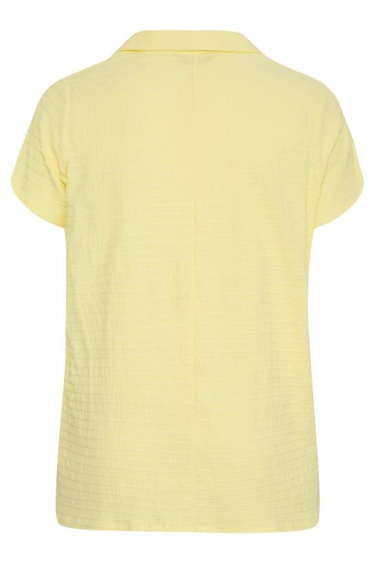 Curve Yellow Textured Polo Neck Top_Y.jpg