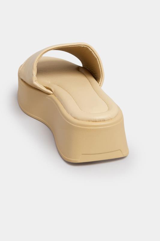 PixieGirl Nude Flatform Mule Sandals In Standard Fit | PixieGirl 4