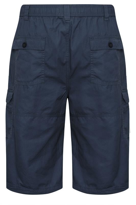 BadRhino Big & Tall Navy Blue Long Length Cargo Shorts | BadRhino 7