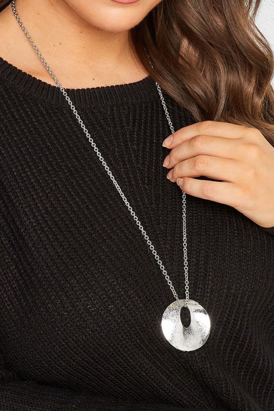 Silver Tone Long Pendant Necklace | Yours Clothing 1