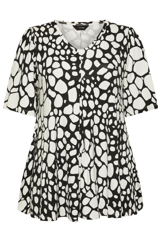 Plus Size Black & White Pebble Print Top | Yours Clothing 6