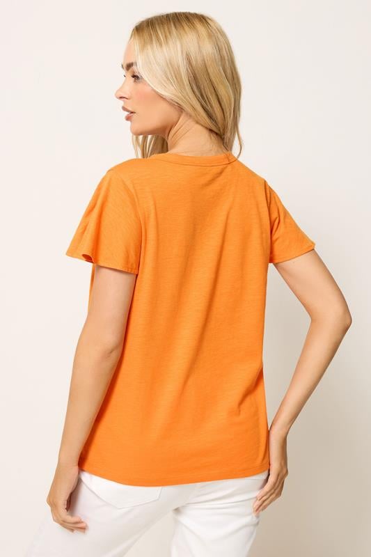 M&Co Orange Cotton Frill Sleeve Blouse| M&Co 2