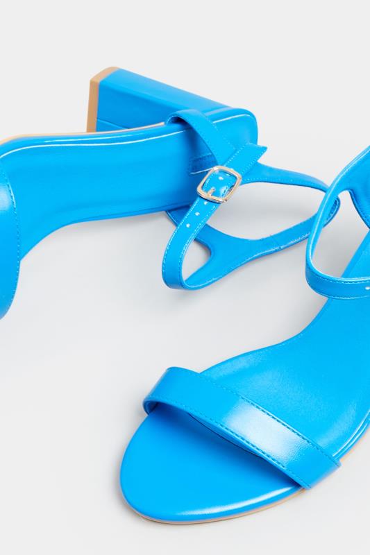 LIMITED COLLECTION Blue Block Heel Sandal In Wide E Fit & Extra Wide Fit | Yours Clothing 5