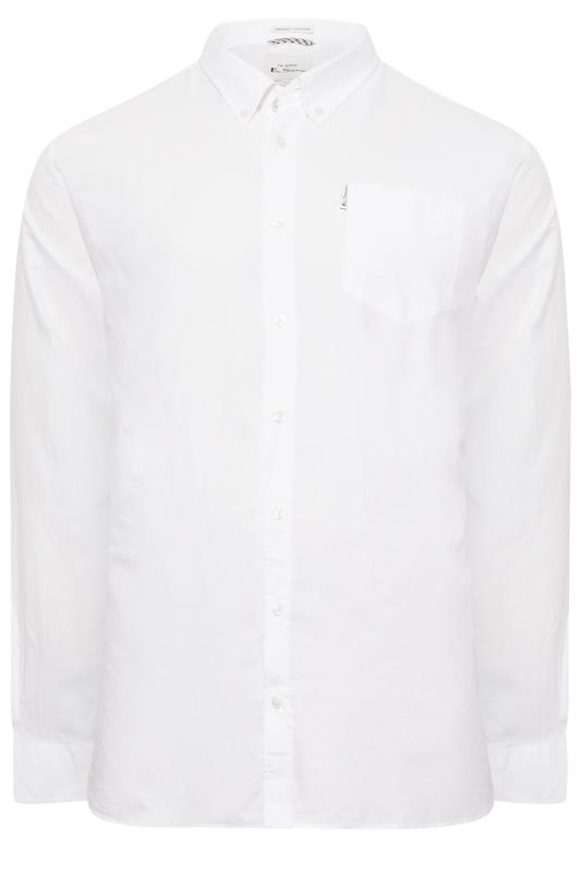 BBEN SHERMAN Big & Tall White Long Sleeve Oxford Shirt | BadRhino 3