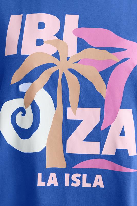 YOURS Plus Size Blue & Leopard Print 'Ibiza' Pyjama Set | Yours Clothing 4