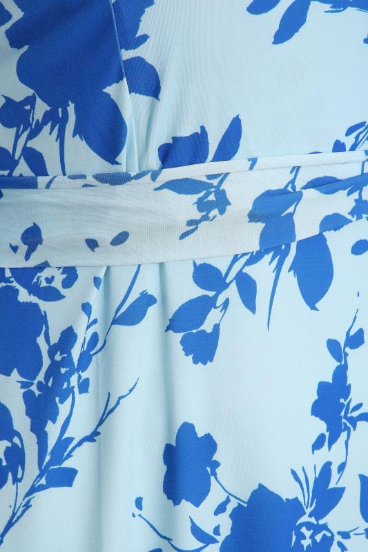 YOURS LONDON Plus Size Blue Floral Cold Shoulder Maxi Dress | Yours Clothing 5