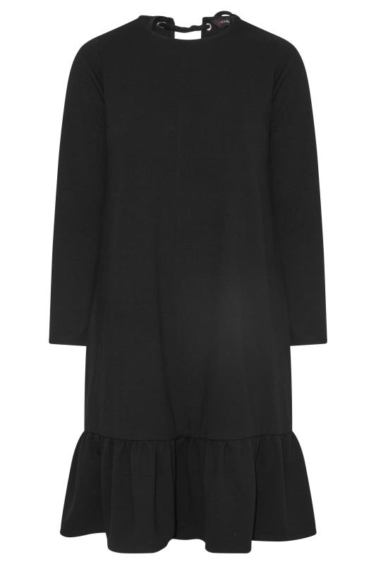Plus Size Black Back Tie Frill Dress | Yours Clothing 6