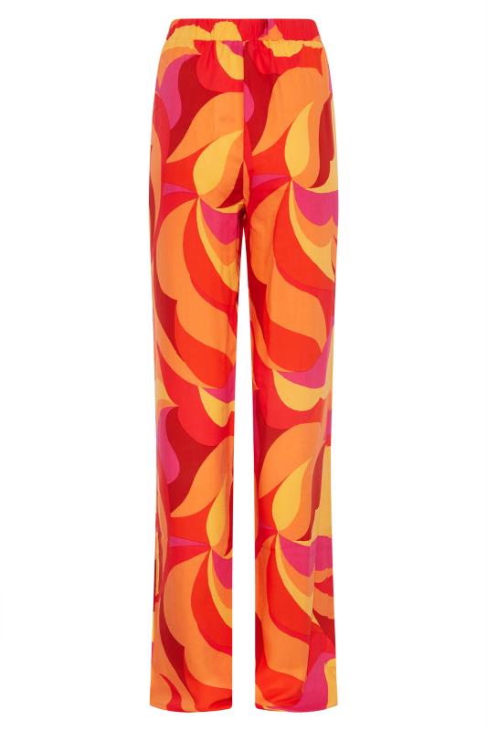 LTS Tall Bright Orange Swirl Print Wide Leg Trousers 6