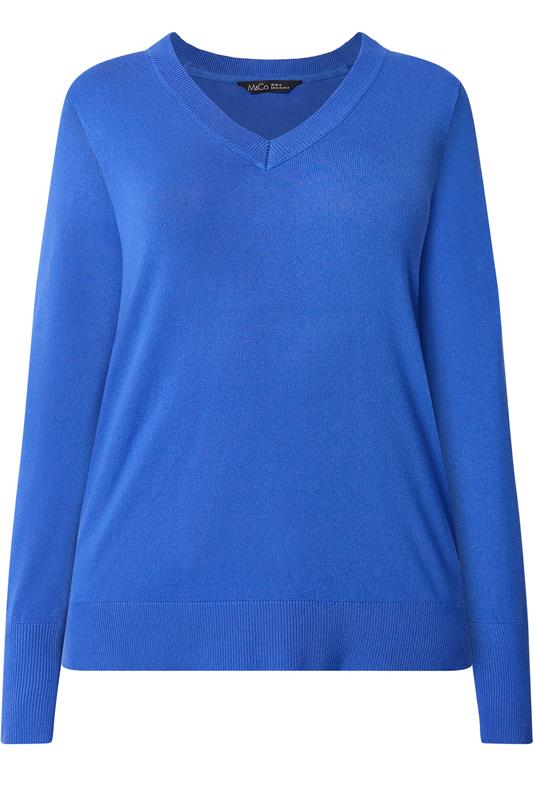 M&Co Cobalt Blue V-Neck Jumper | M&Co 5