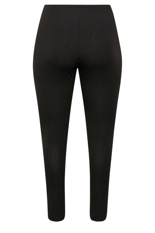LIMITED COLLECTION Plus Size Black Ribbed Leggings | Yours Clothing 5