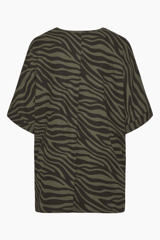 Plus Size Green Zebra Print Top | Yours Clothing 7