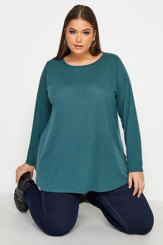LIMITED COLLECTION Forest Green Ribbed Top_A.jpg