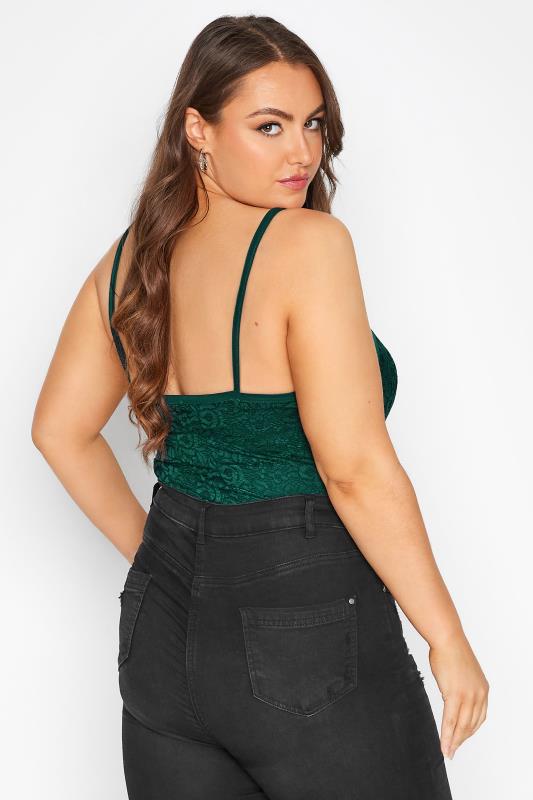 Plus Size LIMITED COLLECTION Green Lace Bodysuit | Yours Clothing 3