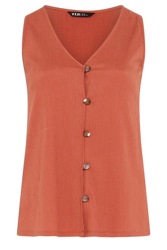 YOURS Plus Size Orange Textured Waistcoat | Yours Clothing 5