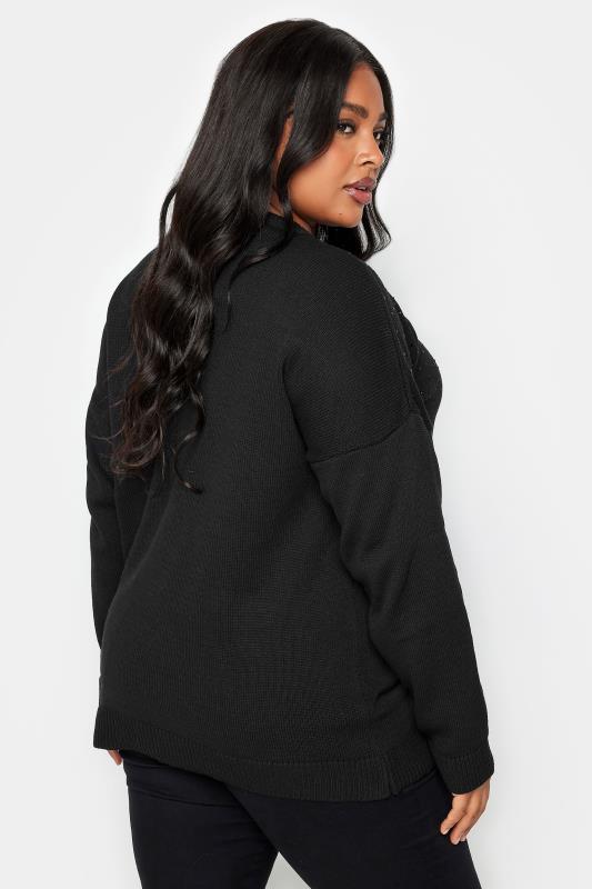 YOURS Plus Size Black Embellished Knitted Jumper | Yours Clothing 3