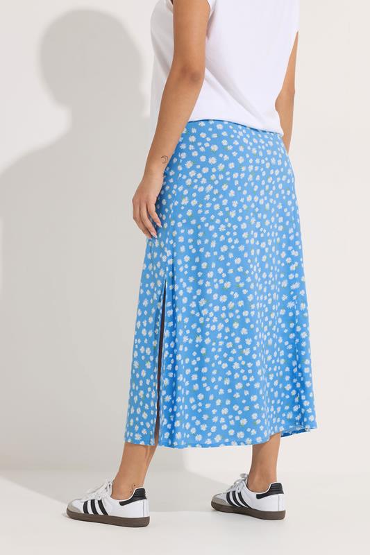 PixieGirl Petite Women's Blue Floral Midi Skirt | PixieGirl 2