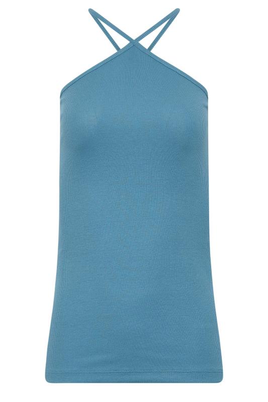 LTS Tall Women's Denim Blue Halter Neck Vest Top | Long Tall Sally 6