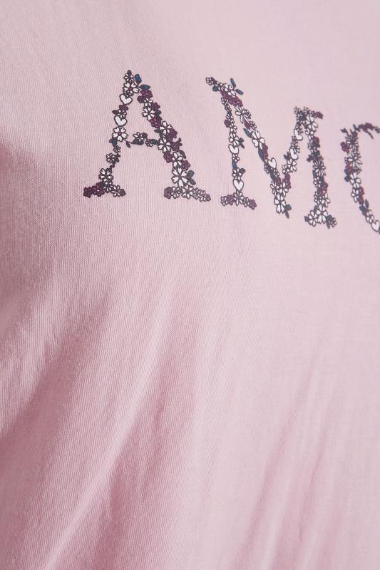 LTS Tall Women'a Pink 'Amour' Slogan Paisley Print Pyjama Set | Long Tall Sally  5