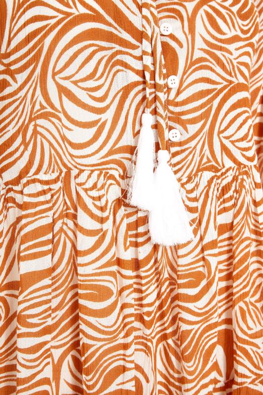 YOURS LONDON Orange Zebra Print Long Sleeve Blouse_S.jpg