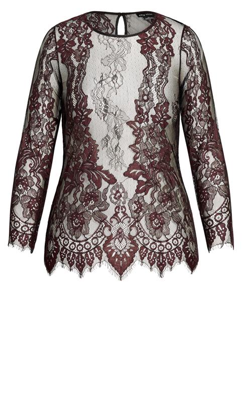 Evans Red Sheer Lace Top 4