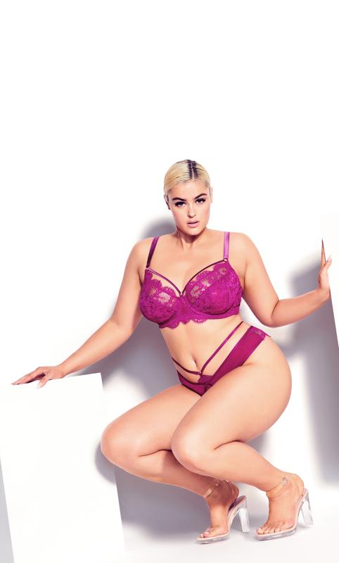 Plus Size  Fox & Royal Pink Delores Underwired Bra