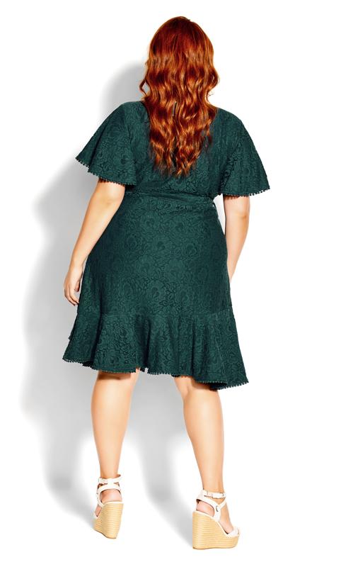 Evans Green Lace Wrap Dress 5