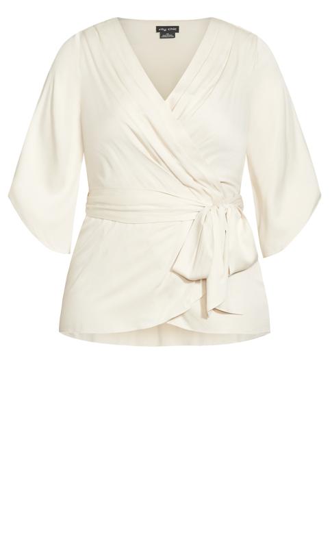City Chic Ivory Ruched Wrap Top 5