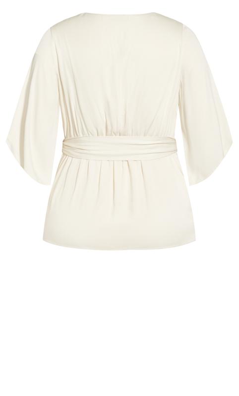 City Chic Ivory Ruched Wrap Top 6