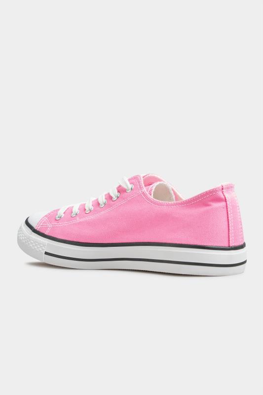 Pink Canvas Low Trainers In Extra Wide Fit_F.jpg
