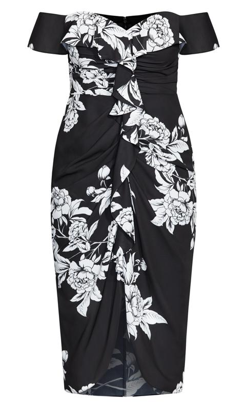 Evans Black Floral Midi Dress 7
