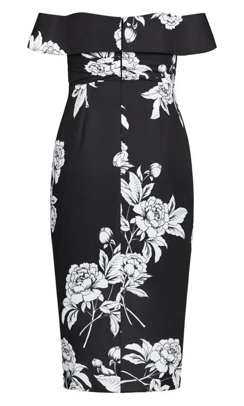 Evans Black Floral Midi Dress 8