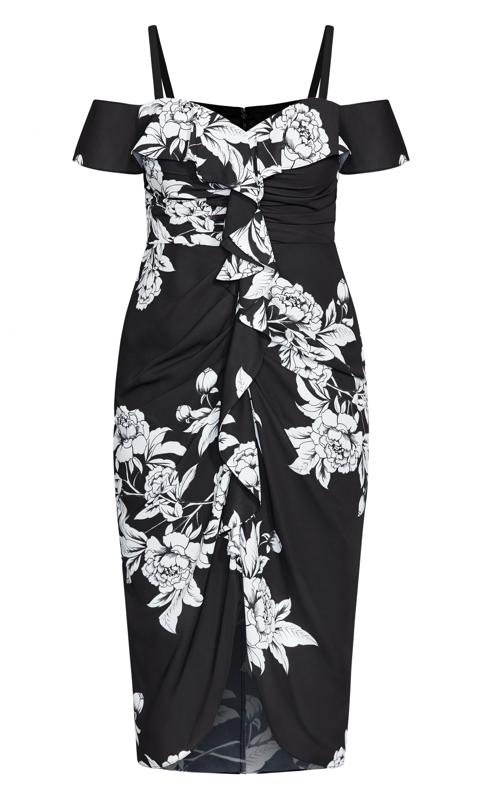 Evans Black Floral Midi Dress 9