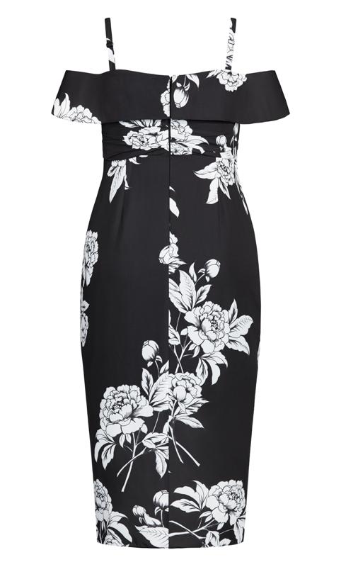 Evans Black Floral Midi Dress 10