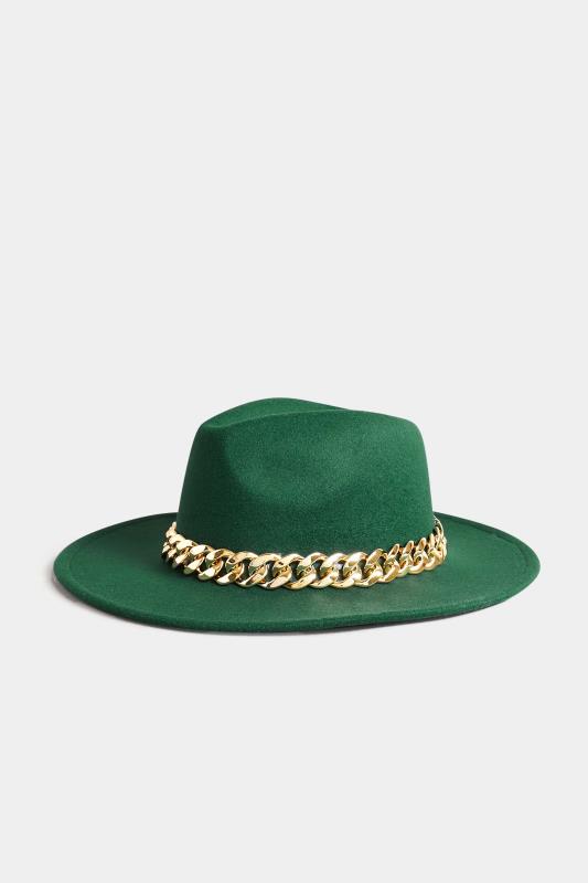 Green Chunky Chain Fedora Hat | Yours Clothing 2