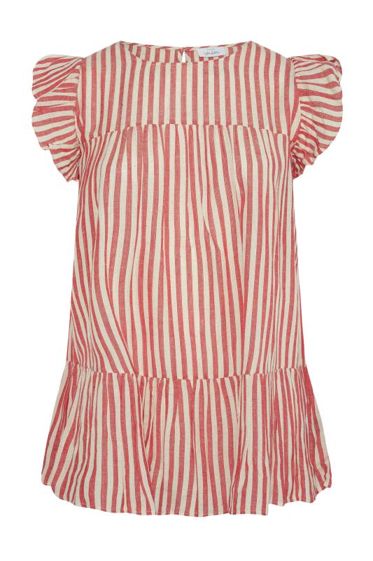 YOURS LONDON Curve Red & White Stripe Smock Top 5