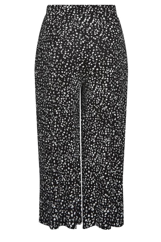 YOURS Curve Plus Size Black Leopard Print Midaxi Culottes | Yours Clothing 6