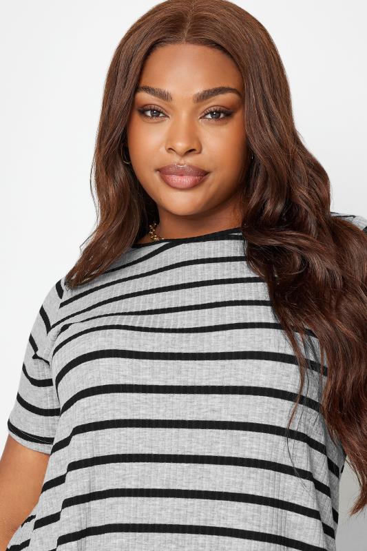 YOURS Plus Size 2 Pack Black Ribbed Swing T-Shirts | Yours Clothing 7