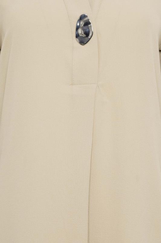 M&Co Beige Brown Long Sleeve Button Blouse | M&Co 5