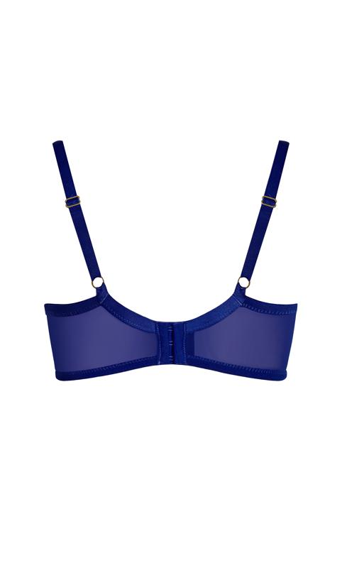 Evans Navy Blue Lace Detail Underwired Full Cup Bra 3
