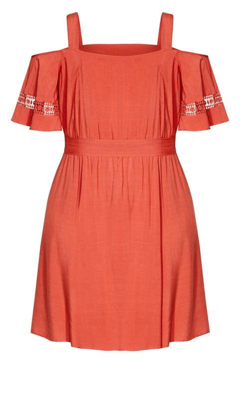 Evans Orange Trim Shoulder Dress 4