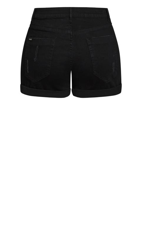 Evans Black Button Front Denim Shorts 6