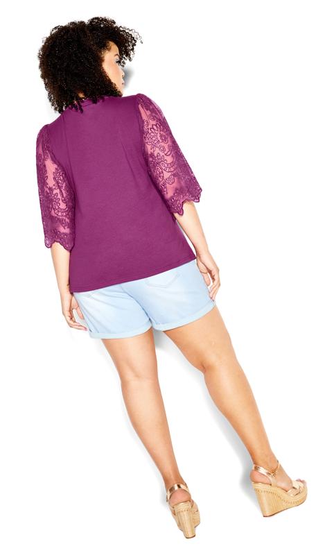 Evans Purple Embroidered Angel Top 3