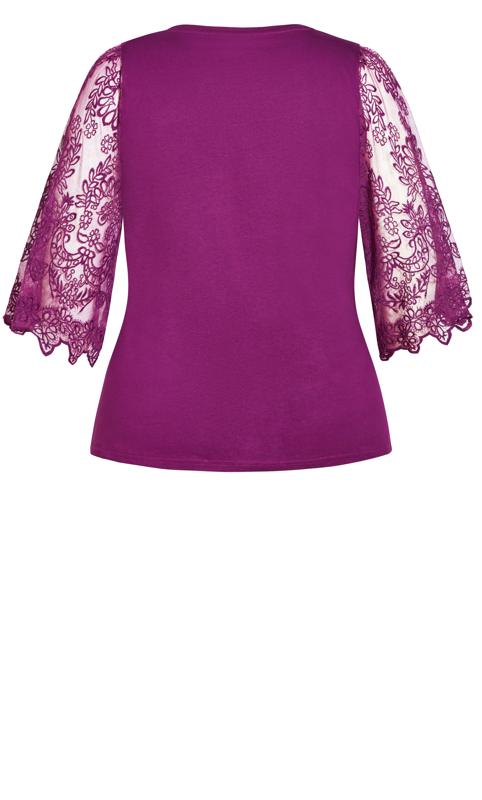 Evans Purple Embroidered Angel Top 5