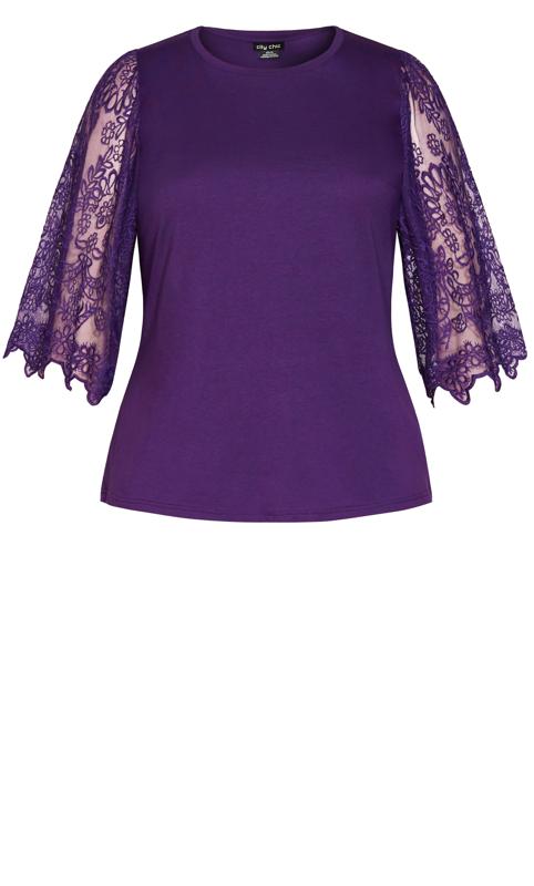 Evans Purple Embroidered Angel Top 4