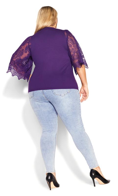 Evans Purple Embroidered Angel Top 3