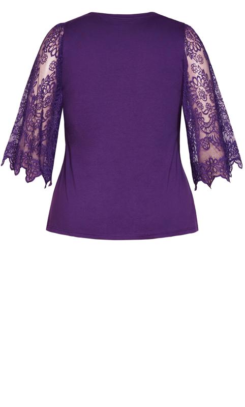 Evans Purple Embroidered Angel Top 5