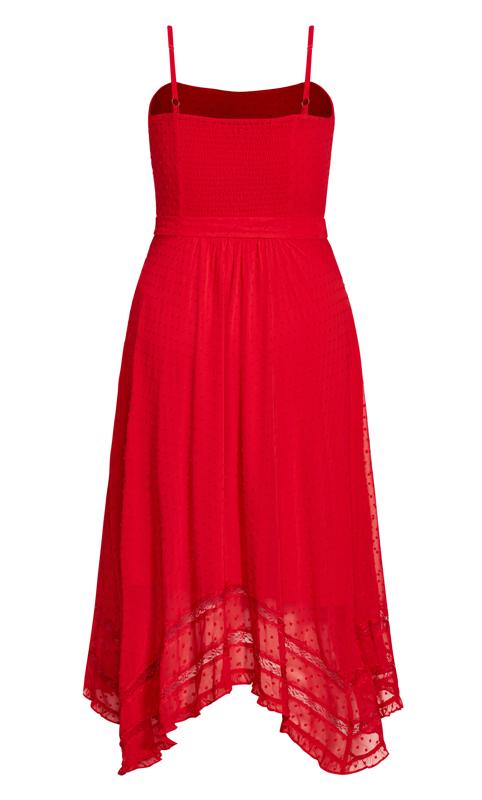 Evans Red Lace Detail Tie Waist Maxi Dress 6