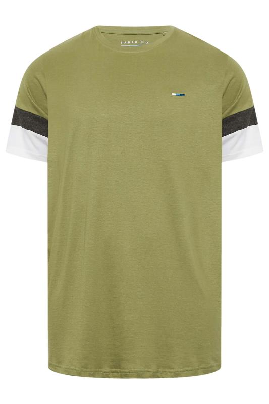 BadRhino Big & Tall Green Stripe Sleeve T-Shirt 3
